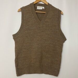 Vintage Andhurst 70s/80s Knit Sweater Vest Men’s Large Brown Heather V-Neck